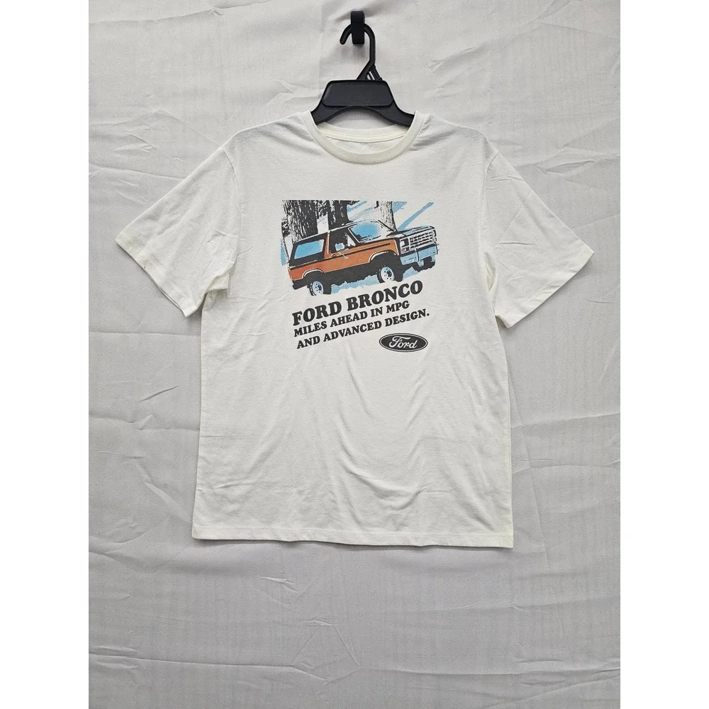 Ford Bronco Graphic T-Shirt Boys XXL 16/18 Cream Short Sleeve‎ Mad Engine New